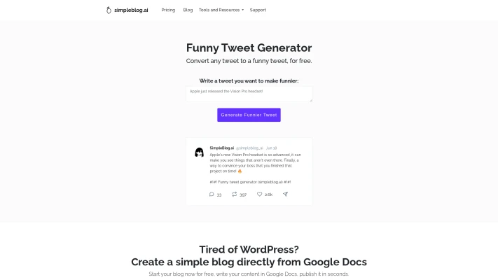 Funny tweet generator